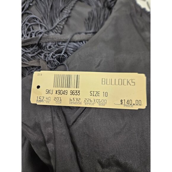 Vtg Deadstock Dovizia by Jane McCartney Flapper Fringe Dress Womens 10 Black - Picture 6 of 8